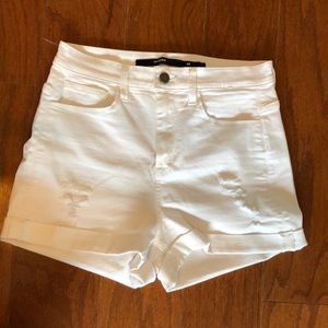 Francesca’s High Rise Harper White Denim Shorts